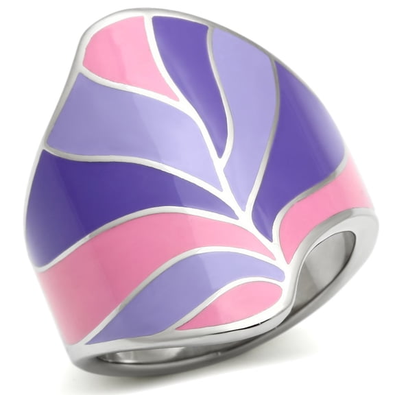 High polished (no plating) Stainless Steel Ring with No Stone for Women No Stone Stone Color Style TK256 Size 8