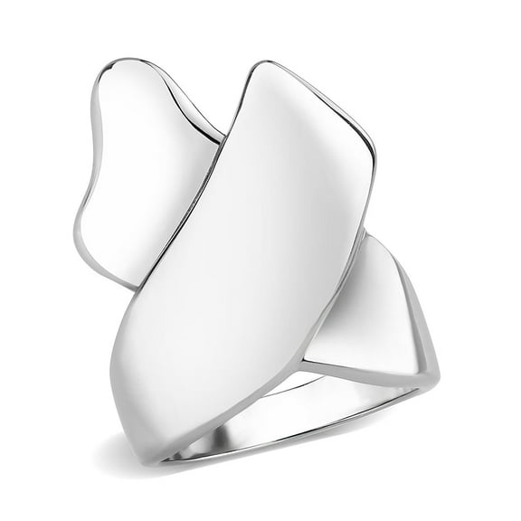 High polished (no plating) Stainless Steel Ring with NoStone in No Stone for Women Style TK3798 Size 8