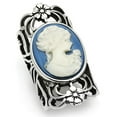 thumbnail image 1 of High polished (no plating) Stainless Steel Ring with Synthetic Synthetic Stone in Capri Blue for Women Capri Blue Stone Color Style TK632 Size 8, 1 of 4