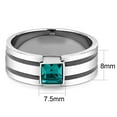 thumbnail image 1 of High polished (no plating) Stainless Steel Ring with Top Grade Crystal in Blue Zircon for Women Blue Zircon Stone Color Style TK3291 Size 14, 1 of 3