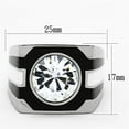thumbnail image 1 of High polished (no plating) Stainless Steel Ring with Top Grade Crystal in Clear for Women Clear Stone Color Style TK1181 Size 9, 1 of 3