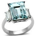thumbnail image 1 of High polished (no plating) Stainless Steel Ring with Top Grade Crystal in Sea Blue for Women Sea Blue Stone Color Style TK1862 Size 10, 1 of 3