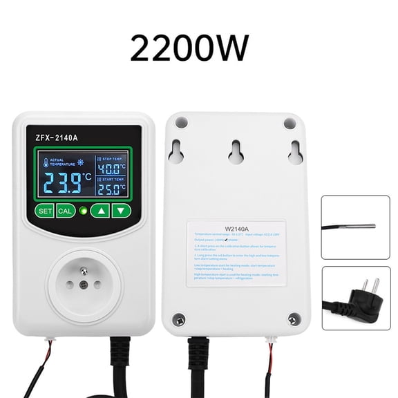 High-power LCD Digital Display Temperature Controller Socket Thermostat Sensor