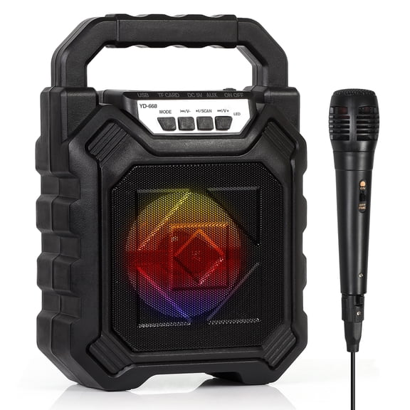 High-powered outdoor portable Bluetooth stereo with microphone - Black