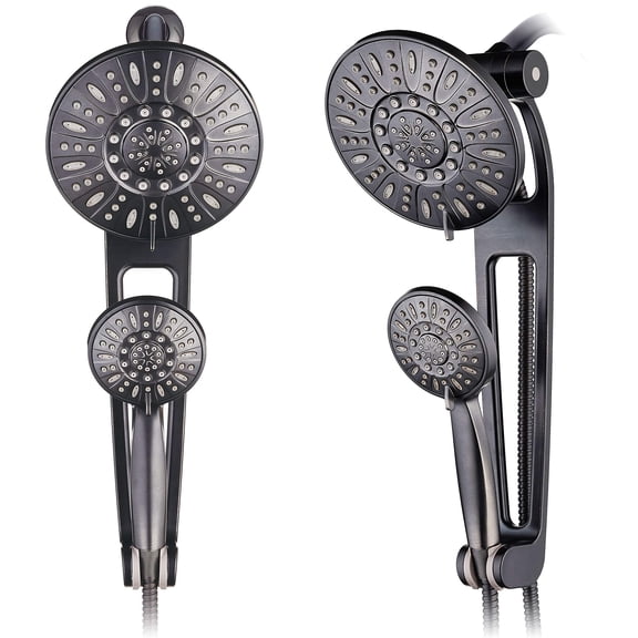 High-pressure 48-mode 3-way Shower Spa Combo With Adjustable 18" Extension Arm For Easy Reach & Mobility! Enjoy Luxury 7" Rain Handheld Showerhead Separately Or Together! Oil-rubbed Bronze
