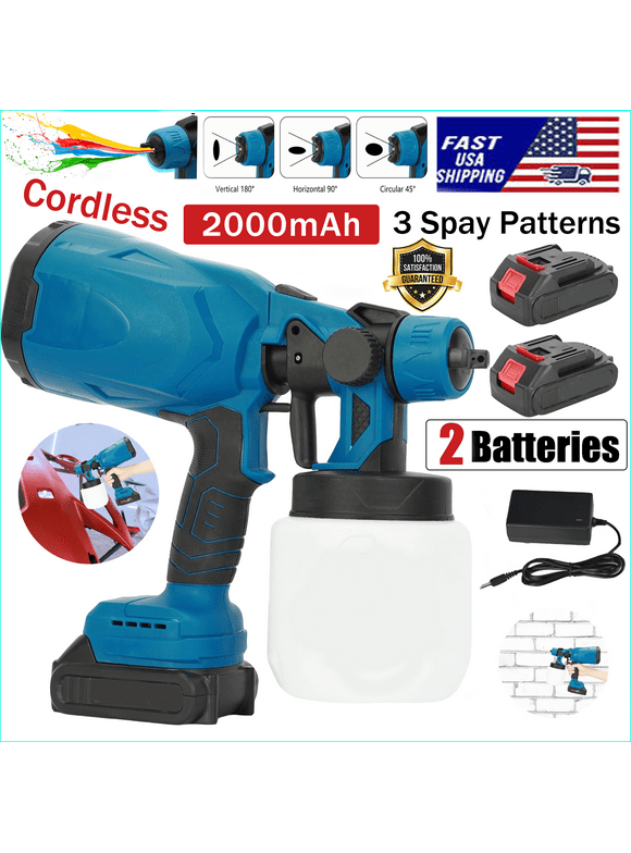 High-pressure Cordless Paint Sprayer with 2 Batteries