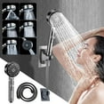 thumbnail image 1 of High-pressure Handheld Shower Head Kit,Detachable Shower Head with 5 Shower Spraying Modes,5Ft Hose and Adjustable Shower Head Holders(Black), 1 of 6