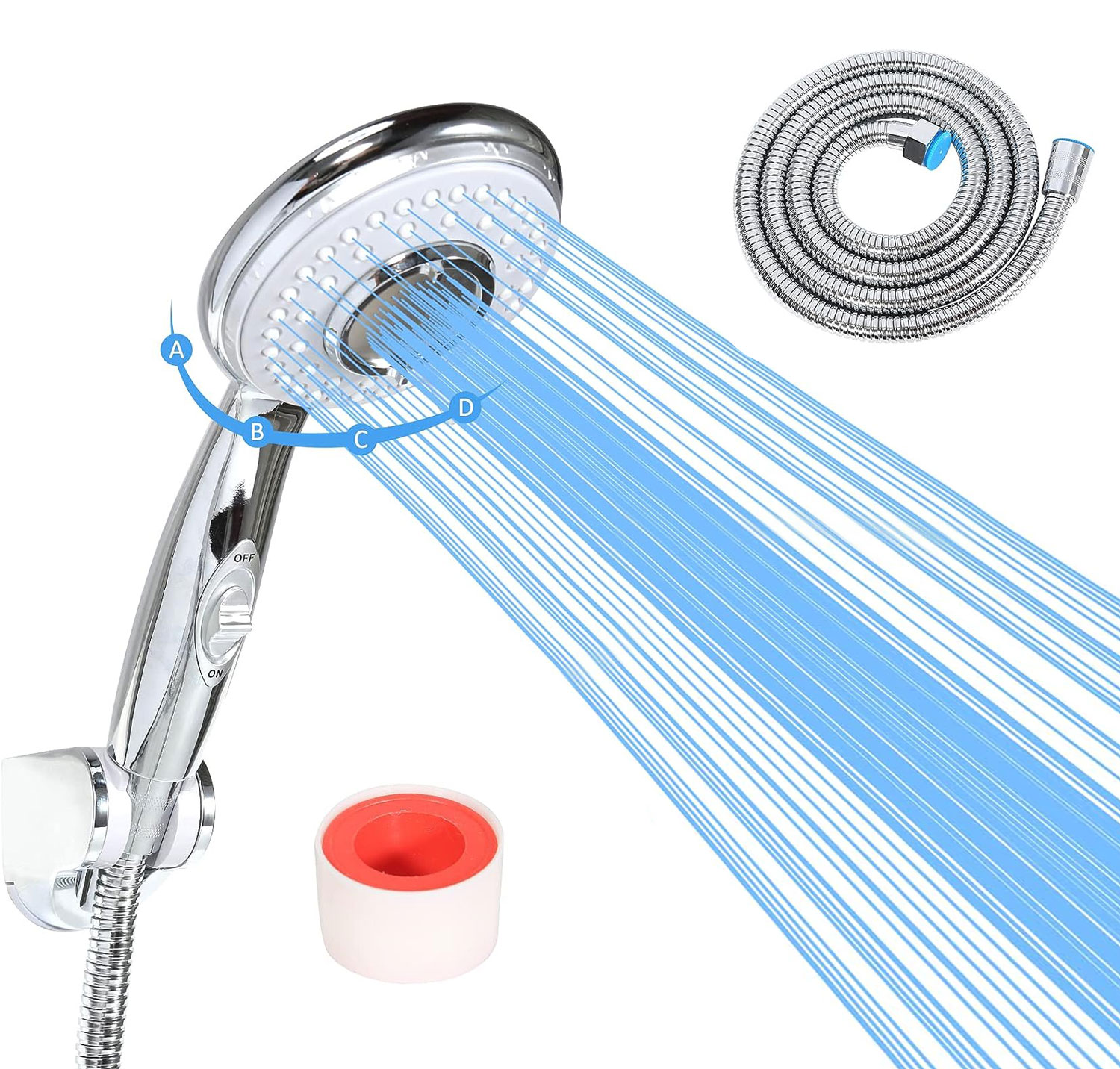 High pressure RV Shower Head with on off switch Shower Head Replacement