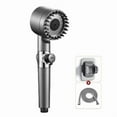 thumbnail image 1 of High pressure shower head 3 mode adjustable spray massage brush filter shower hose and base faucet bathroom accessories（grey） (grey), 1 of 7