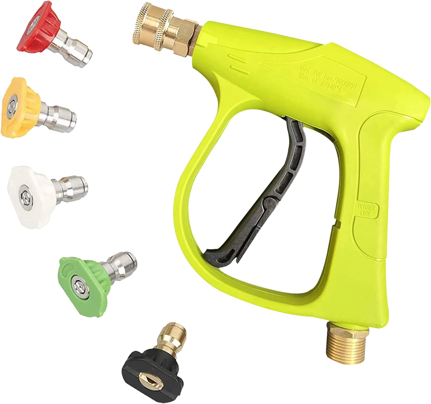 High-pressure water gun gun 3000 short high-pressure water gun gun equipped with 5 nozzles for power car water gun