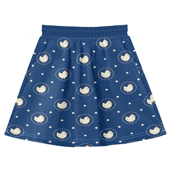 High-quality Cotton Girls' Skirts A-shaped Girls Activewear Skirt Shorts with Pockets Navy Chick 3-10Y