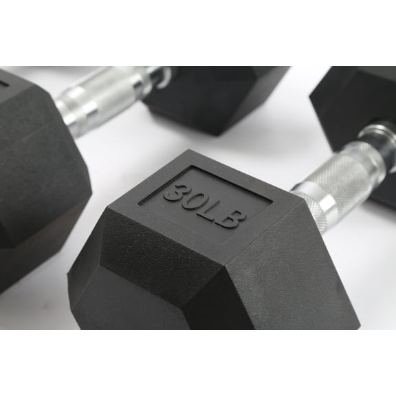 High-quality Hex Dumbbell Set PVC Rubber Coated Cast Iron Anti-Roll Knurled Anti-Slip Grip 90 lbs package multipack