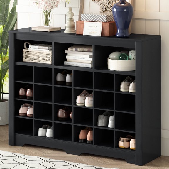 High - quality MDF Shoe Cabinet, 24 Cubbies / Reliable Storage for Shoes