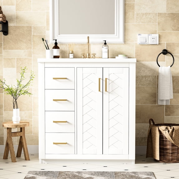 High-quality MDF and solid wood | Meets various bathroom storage needs | Provides long-lasting use experience