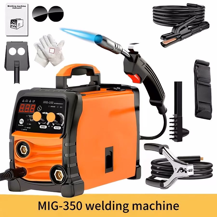 High quality MIG-350 110V welding machine, three in one welding core/handheld welding machine, LED display screen, complete DIY welding kit