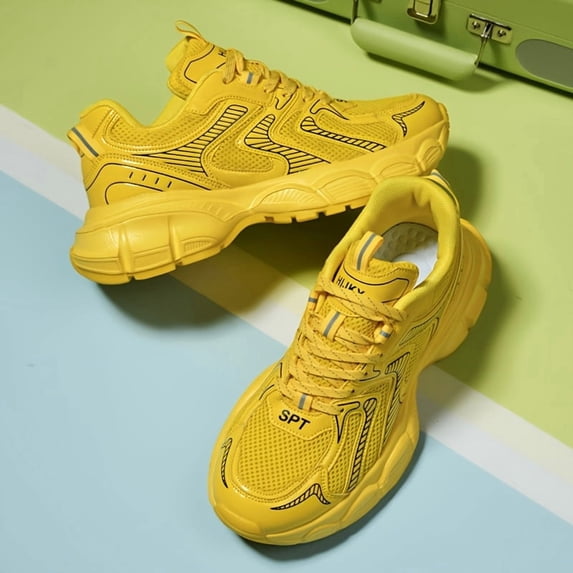 High-quality Premium Men's Sports Casual Shoes, Breathable Mesh Sneakers, Dad Shoes, Anti-slip, Anti-sweat, and Anti-odor