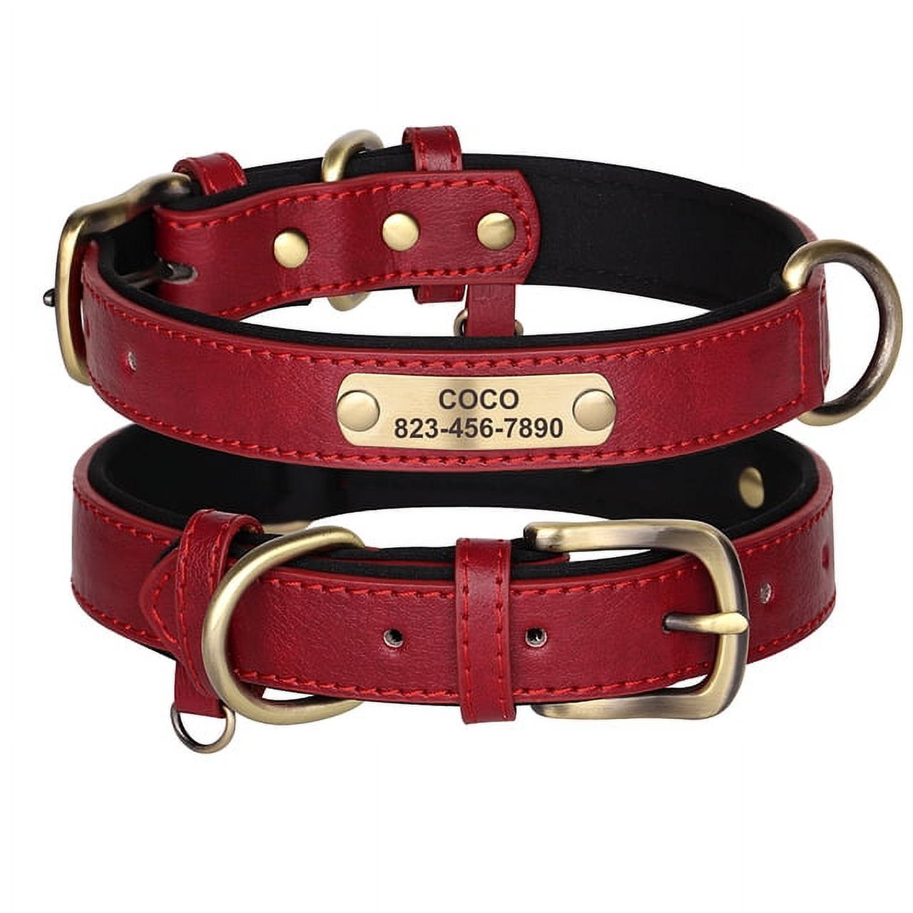 Highquality Stylish Customized PU Leather Dog Collar with Free