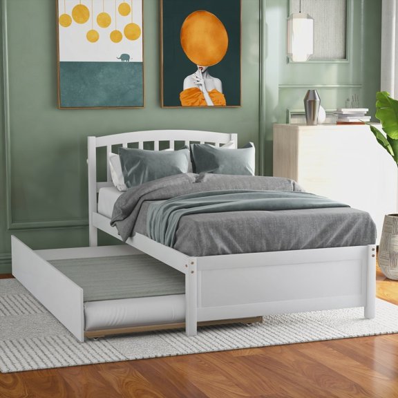 High-quality Twin Bed Frame - Solid Pine Wood|Max Space Utilization