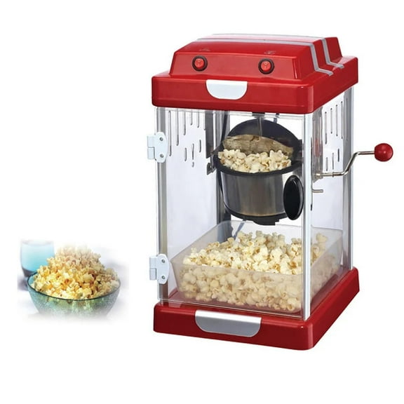 Retro Popcorn Machine, Electric Countertop Popcorn Maker with Stainless Steel Kettle, Theater Style Popcorn Popper for Home Movie Night & Family Parties