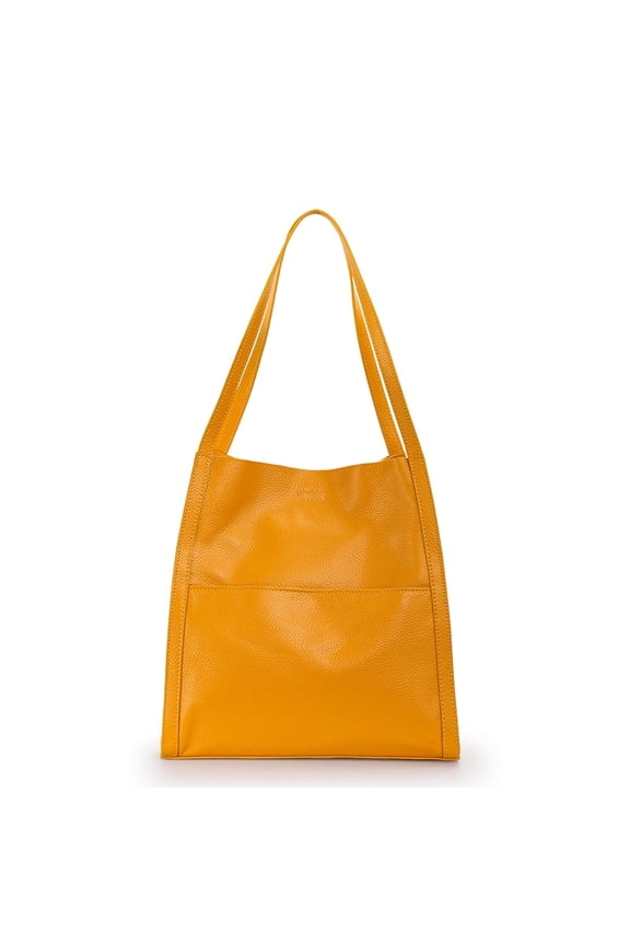 High-quality genuine leather, solid color, large capacity, women's handbag, cross-body shoulder bag, shopping bag, and wander bag.