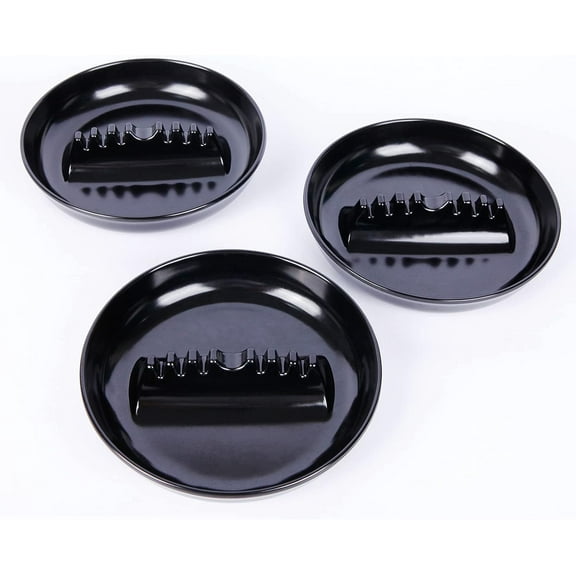 High-quality plastic ashtrays and trash cans, with 3 pieces each, in a round shape