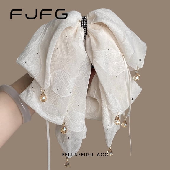 High-quality star-shaped bow ponytail clip for women, half-up bun with pendant clip, hair clip that makes hair look thicker.