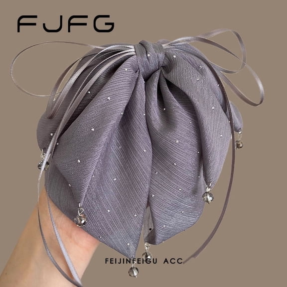 High-quality star-shaped bow ribbon ponytail clip for women, giving a sense of sophistication and showing off your hair volume, half-up hairstyle, bun, hair clip, new