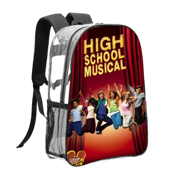 High school musical-theme Clear Backpack Heavy Duty Transparent Bag See Through Bookbag for Work, Sport, College, Travel12.2X16.9"(31X43cm)