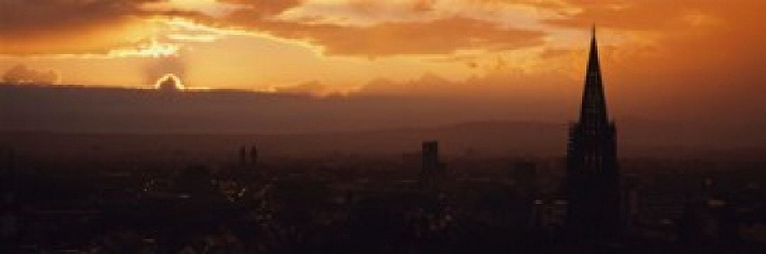 High section view of a building at dusk Freiburg Germany Canvas Art - Panoramic Images (18 x 7)