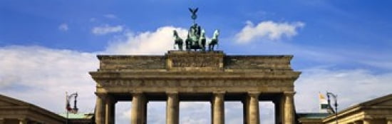 High section view of a memorial gate Brandenburg Gate Berlin Germany Canvas Art - Panoramic Images (36 x 12)