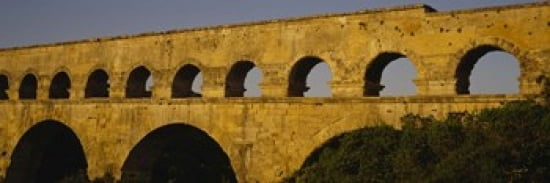 High section view of an ancient aqueduct Pont Du Gard Nimes Provence France Canvas Art - Panoramic Images (36 x 12)