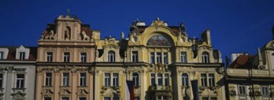 High section view of buildings Prague Old Town Square Old Town Prague Czech Republic Canvas Art - Panoramic Images (36 x 13)