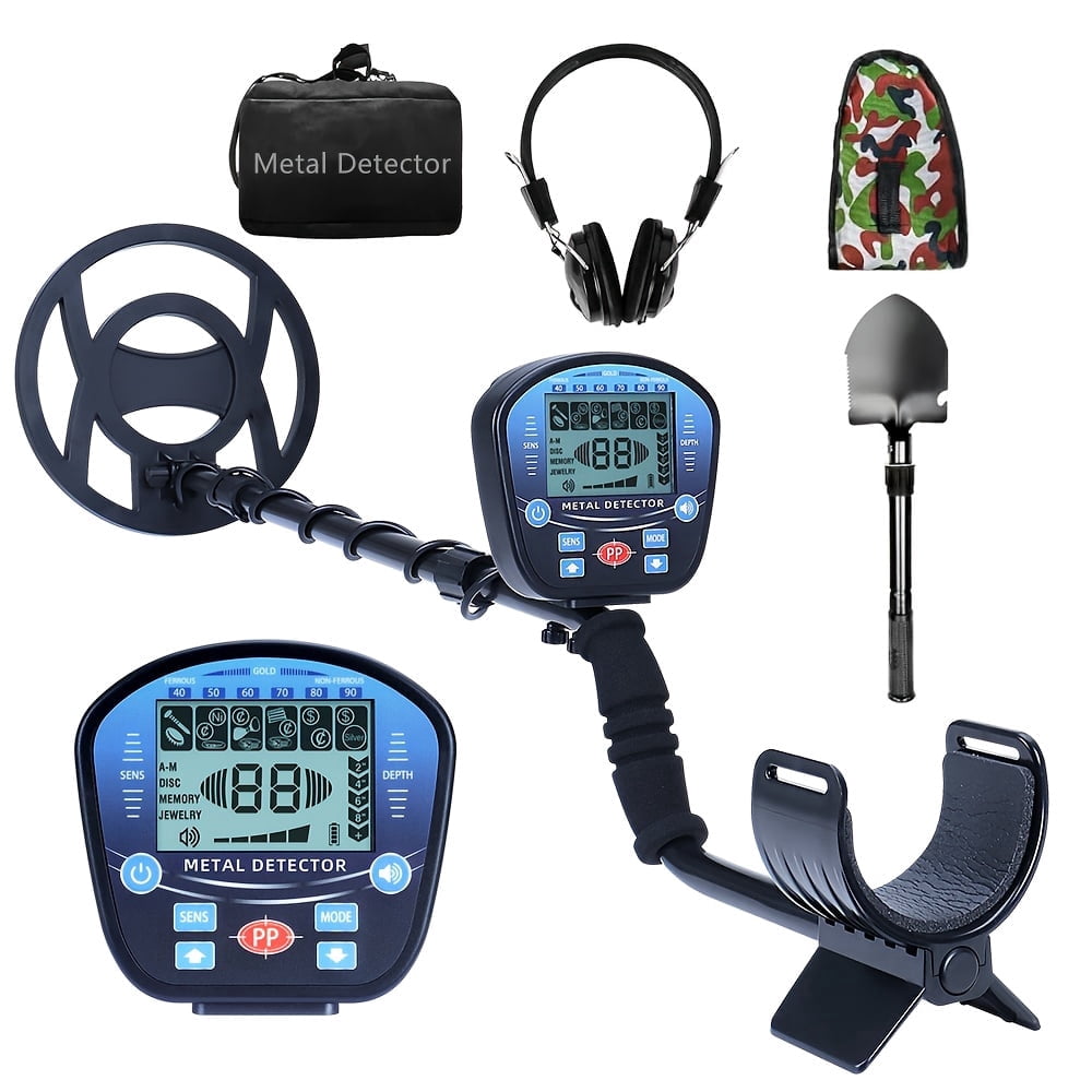 High sensitivity handheld metal detector - professional high-precision treasure hunting detector, equipped with 12 "coil, LCD display screen, 5 advanced DSP chips in 5 modes-