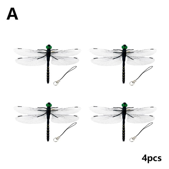 High simulation dragonfly model,The use of safe PVC material, with toughness, durability style. It can repel nearby pests and is harmless to the body.