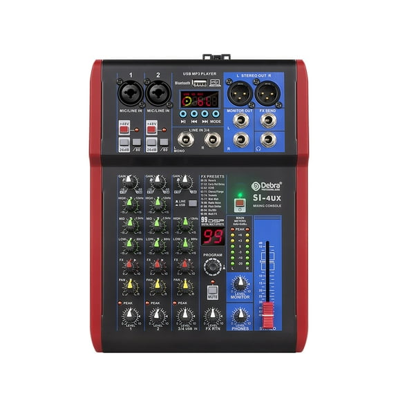 High sound quality! D Debra Audio Pro Portable Recording Mixer Audio With USB 99 DSP Digital Effects For DJ Mixer Console Karaoke Recording Studio (SI-4UX (4 Channel))