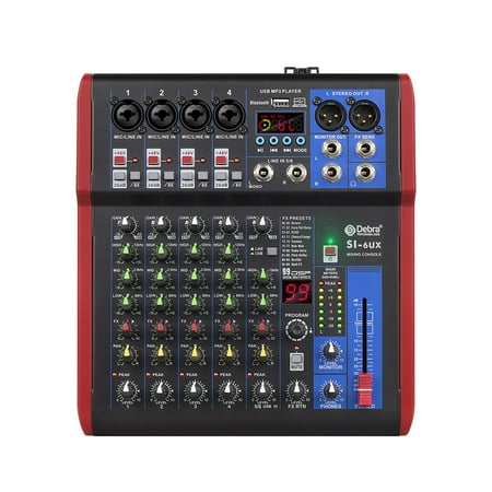 High sound quality! D Debra Audio Pro Portable Recording Mixer Audio With USB 99 DSP Digital Effects For DJ Mixer Console Karaoke Recording Studio (SI-6UX (6 Channel))