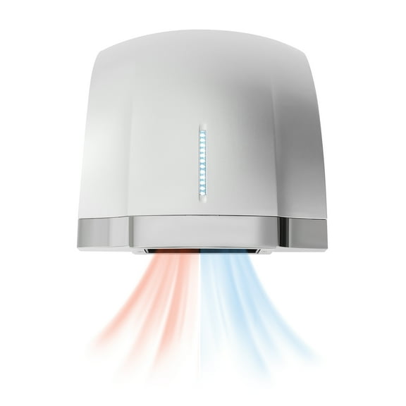 High-speed Electric Hand Dryer, 1800W, Pure Copper Motor, Infrared Sensor, LED Lights, 12s Drying Time, Wall-Mounted, Silver Finish