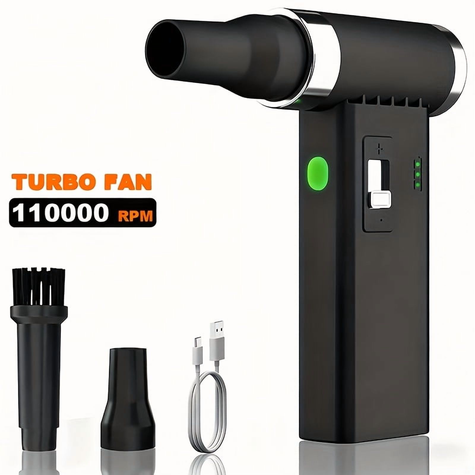 High-speed electric air blower dust collector | Cordless rechargeable compressed air dust collector, 0-100% stepless speed regulation, suitable for computer, car, and home cleaning, USB charging, ≤36