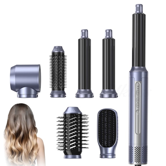High-speed hot air comb 6 in 1 multi-function hair dryer straightener curling iron straight curling dual-purpose