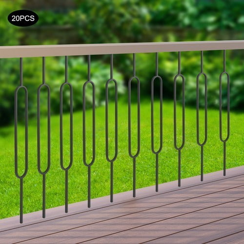 High-temperature Baking Paint Wrought Iron Balusters Black 44 Inch 20 Pack Oval Metal Stair Spindles