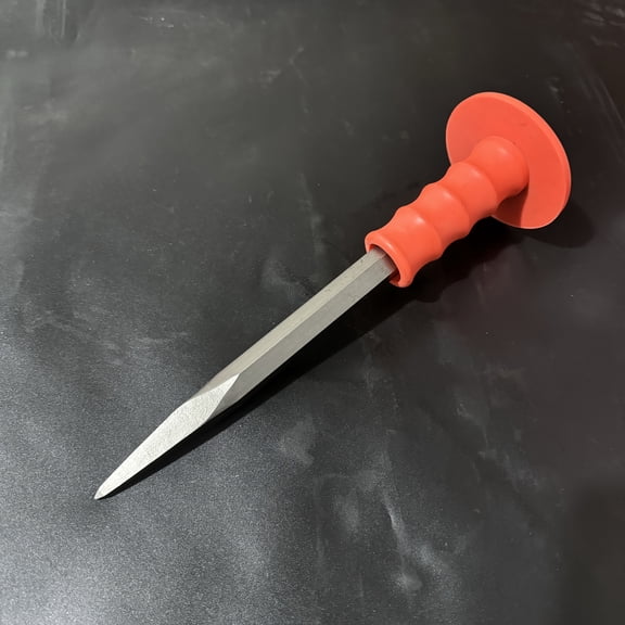 High-temperature Forged Hand Chisel with an Ergonomic Handle for Easy Use. Designed Specifically for Concrete Work and Wire Grooving, an Essential