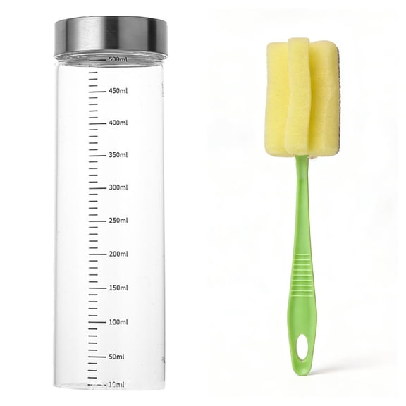 High-temperature Resistant Glass Juice Bottles - Glass Water Bottles With Lids For Juicing Protein Smoothie Milk Reusable Stainless Steel Lids Shaker Bottle,6 Styles Are Available For Selection