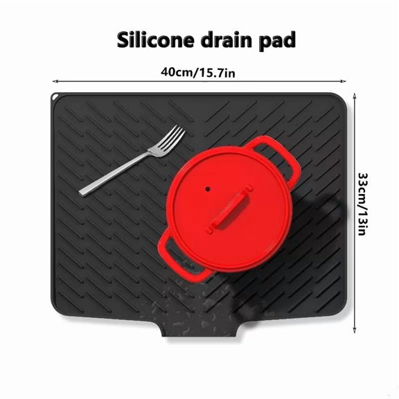 High temperature resistant silicone draining mat | Kitchen sink dishes, fruit and vegetable drying mat | Anti-fouling insulation mat | Countertop storage mat