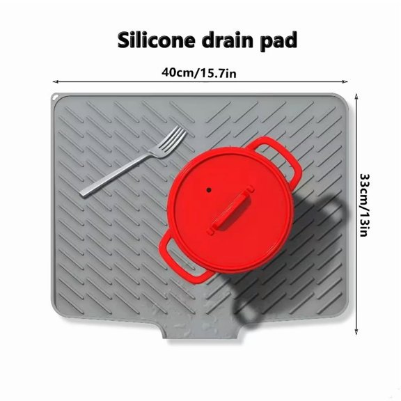 High temperature resistant silicone draining mat | Kitchen sink dishes, fruit and vegetable drying mat | Anti-fouling insulation mat | Countertop storage mat