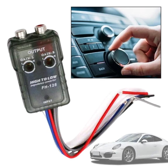 High to Low Audio Converter, FH-128 Line Output Adapter for Car Subwoofer & Amplifier Installation