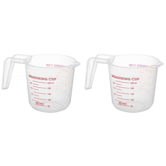 WJY Plastic Measuring Cup with Handle 2 Pack White