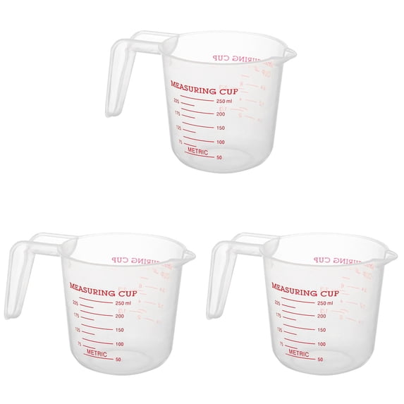 High transparent measuring cup, transparent measuring cup with handle 3PCS