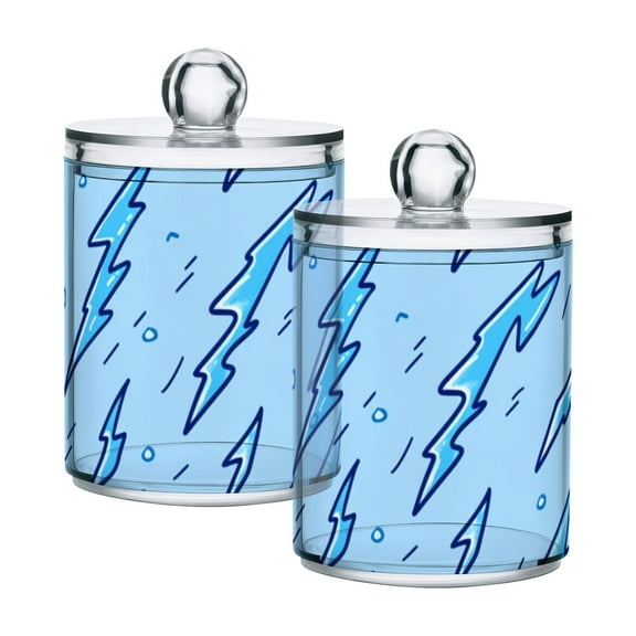 High-value clear storage jars keep life organized and within reach! Abstract Blue Lightning Bolt