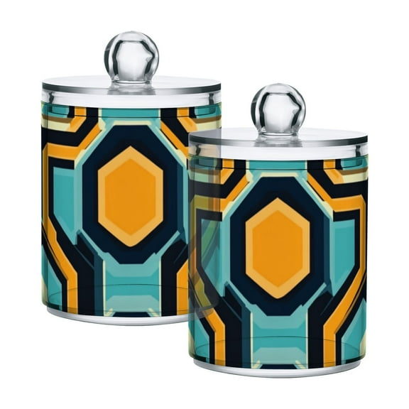 High-value clear storage jars keep life organized and within reach! Blue Orange Pattern