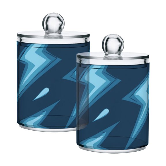 High-value clear storage jars keep life organized and within reach! Cartoon Blue Lightning Bolt
